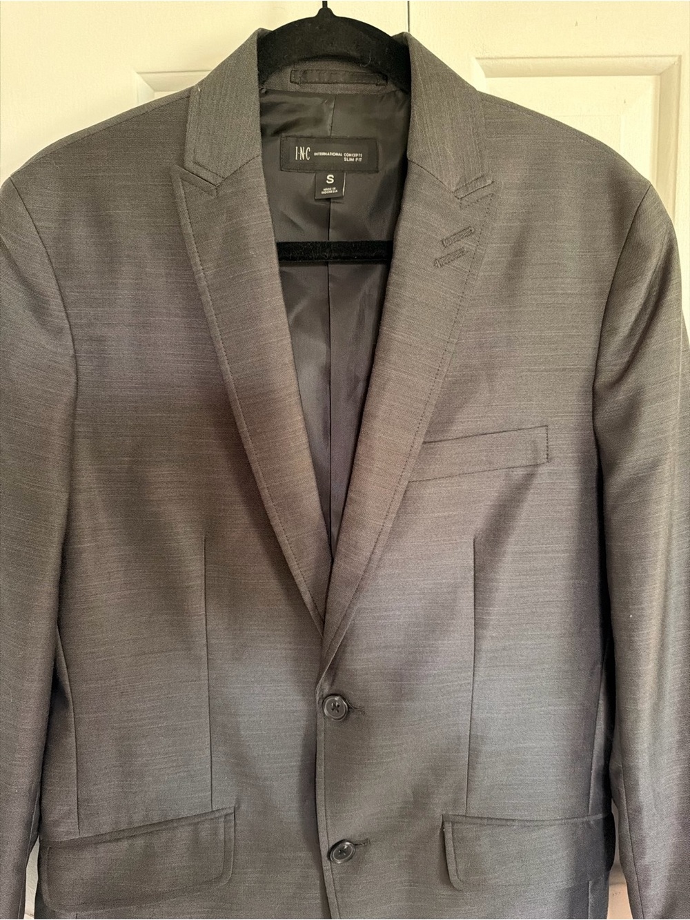 INC International Concepts Men's Charcoal Gray Two-Button Blazer